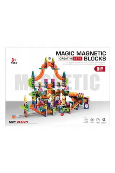 Pan i Pani Gadżet Set DIY de blocuri magnetice 3D luminoase pentru pistă de b...