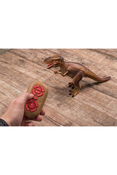 NO BRAND Dinozaur T-Rex mare cu telecomandă, care merge, rage, luminează și s...