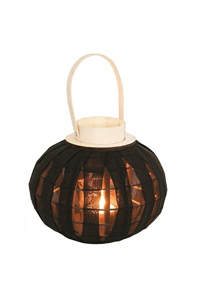 Vilde Felinar decorativ de balcon, din lemn, negru, pentru lumânare, 22 cm.