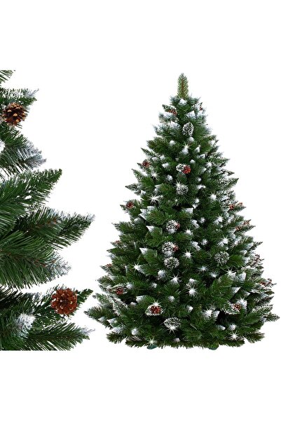 Springos BRAD DE CRĂCIUN ARTIFICIAL, CU ZĂPĂNĂITURI NATURALE, TIP PIN, 220 cm...
