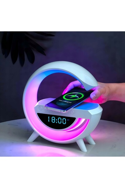 NO BRAND Lumină LED RGB, Boxă Bluetooth, Radio FM, Încărcător inductiv de birou