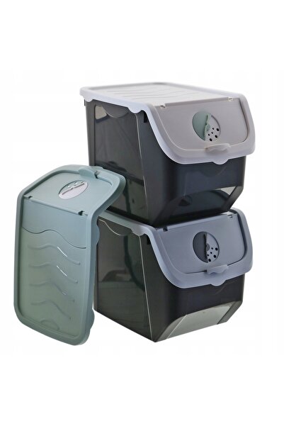 MPLCO Recipient din plastic pentru depozitarea legumelor cu capac, 12L, organ...