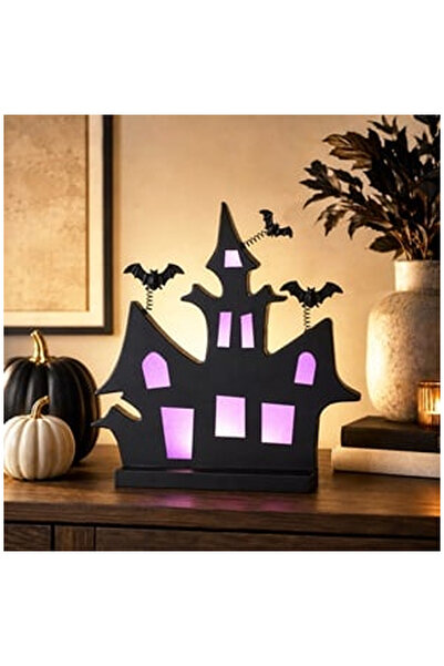 OEM Διακοσμητικό σπιτάκι για το Halloween με μανιτάρια και φωτάκια LED, 30x10...