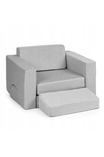 Ecotoys Canapea modulară pentru copii DIY cu 8 perne moi, pliabilă - Gri