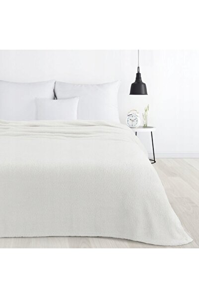 Eurofirany Pătură cuvertură de pat pled LORI alb 200x220 fleece polar călduro...