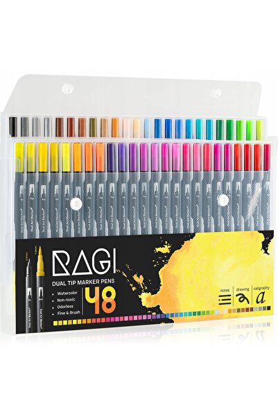 RAGI MATERIALE DE ARTĂ Set de 48 de markere acuarelă cu două capete