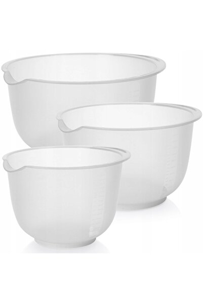 Excellent Houseware SET DE 3 BOLURI DE BUCĂTĂRIE PENTRU AMESTECAT, CU MĂSURĂ ...