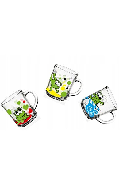 Glasmark Set de 6 pahare de băut din sticlă, model broască, 200 ml