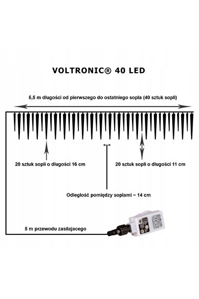 VOLTRONİC LUMINI DE CRĂCIUN SOPLE 40 LED DECORAȚIE DE CRĂCIUN + TELECOMANDĂ