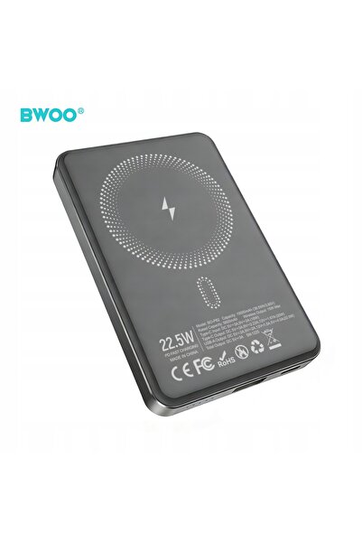 Bwoo P82 BO power bank 10000mAh 15W încărcare wireless gri închis