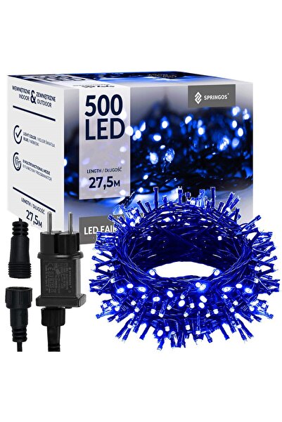 Springos 500 LED-uri Lumini de Crăciun pentru exterior/interior, Ghirlandă lu...
