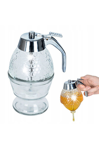 Orion DOZATOR PENTRU MIERE ȘI SIROP – RECIPIENT DIN STICLĂ CU DISPENSOR ȘI BA...