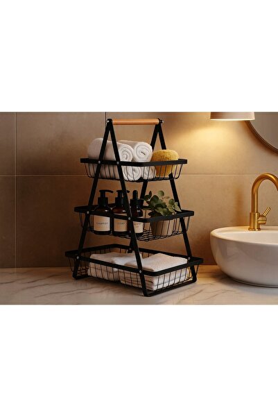 Gotel Raft organizator metalic cu 3 niveluri pentru fructe, legume, bucătărie...