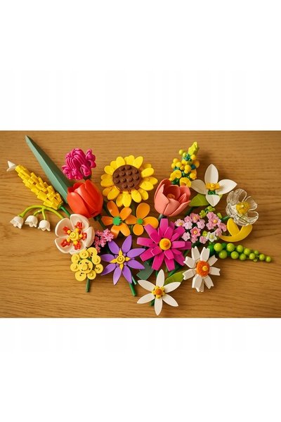 NO BRAND Cuburi de construcție 3D în formă de flori – Set creativ pentru copi...