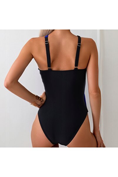 NO BRAND Costum de baie întreg negru bleumarin la modă feminin de vară XL