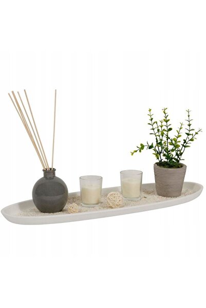Atmosphera SET DE DECORARE: TAVĂ CU LUMÂNĂRI ȘI TĂBĂCĂȘTĂ YLANG