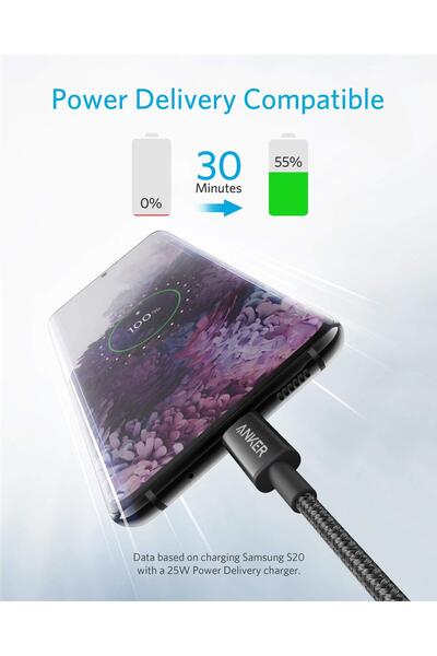 genric كابل USB من أنكر بطول 3 قدم متوافق مع آيفون 16 وآيفون 15 وجالاكسي وبيكسل وهواوي وإل جي وسوني وشاومي
