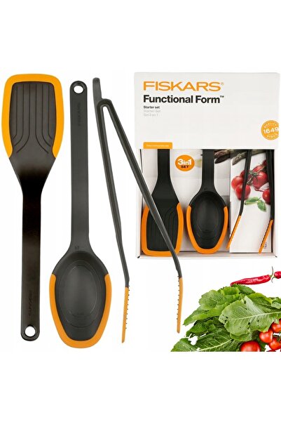 FiSKARS SET 5 PIESE ACCESORII USTENILE DE BUCĂTĂRIE SPATULĂ CLEȘTE LINGURĂ FF