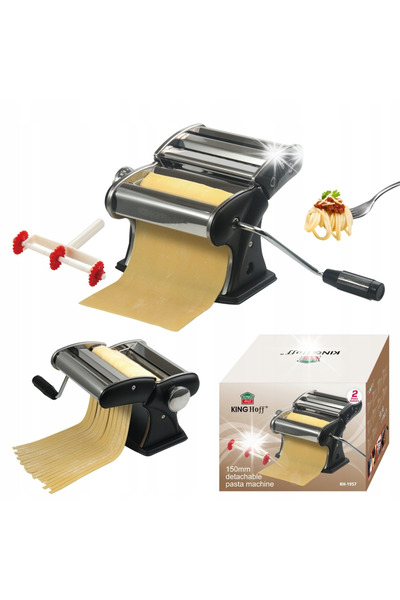 NO BRAND Aparat manual de făcut paste, 3 grosimi: 2/6/150 mm, din oțel, negru...