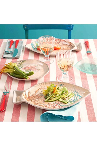 NO BRAND ROSE&TULIPANI SEA LIFE Set de 2 farfurii de salată din melamină 21 cm