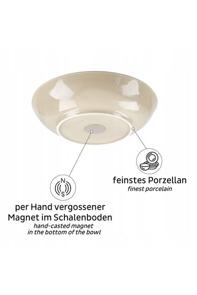 Silwy Boluri magnetice din porțelan bej 600 ml 2 bucăți pentru camping, plimb...