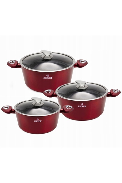 ZILNER Set de oale, 6 oale, set complet pentru plite cu inducție, din piatră