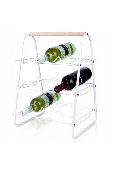 Vilde Suport metalic alb pentru vin, 9 sticle, depozitare alcool, decorațiune