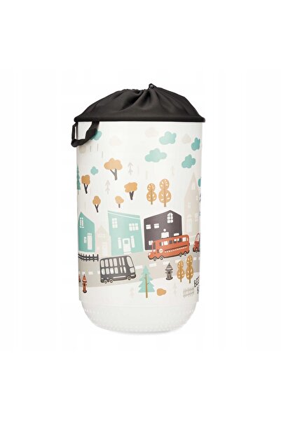 NO BRAND Coș de rufe rotund, textil, pentru baie, 40 l, colorat