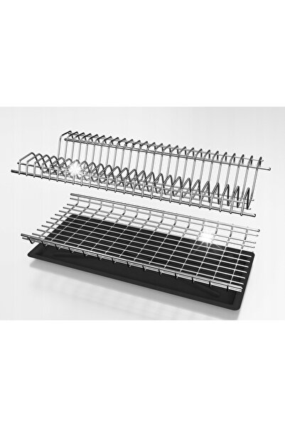 MetPol Suport de uscare vase 55cm Pliabil Metal Argintiu 25 de locuri