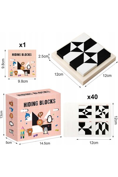NO BRAND Blocuri cu forme geometrice, jucării de construcție din lemn, puzzle...