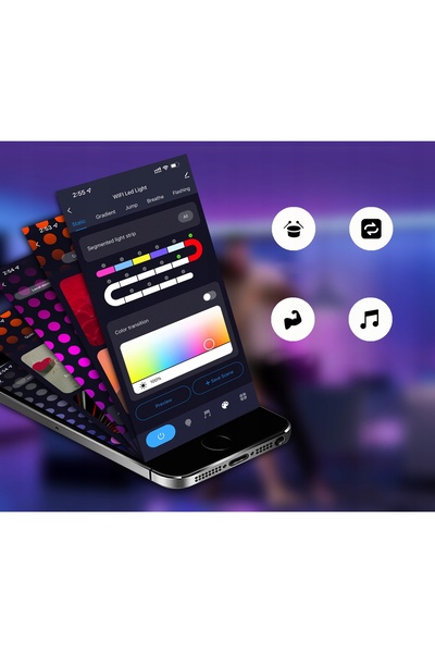 NO BRAND Bandă LED Bluetooth Tuya 16 milioane de culori Gradient de culori