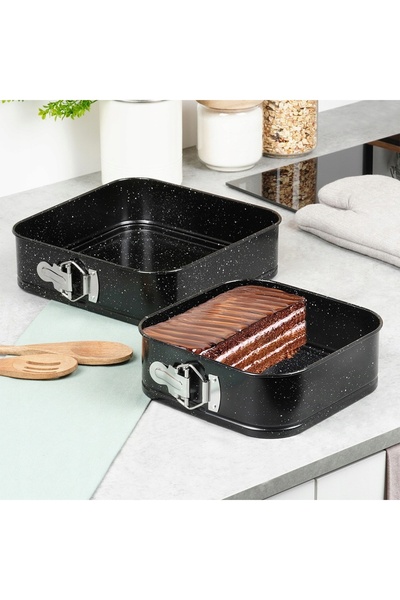 Vilde 2x Formă de tort din granit cu pereți detașabili, 20 + 24cm