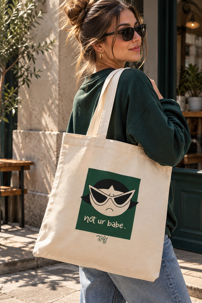 GİFTORA Not Your Babe Printed - Raw Cloth Shoulder Bag