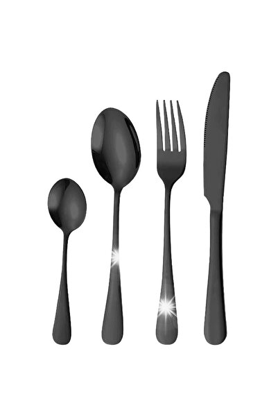 Vilde SET DE TACÂMURI DIN OȚEL 16 PIESE NEGRU 139555