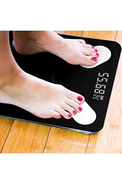 NO BRAND Cântar de baie inteligent analitic Bluetooth din sticlă 180 KG