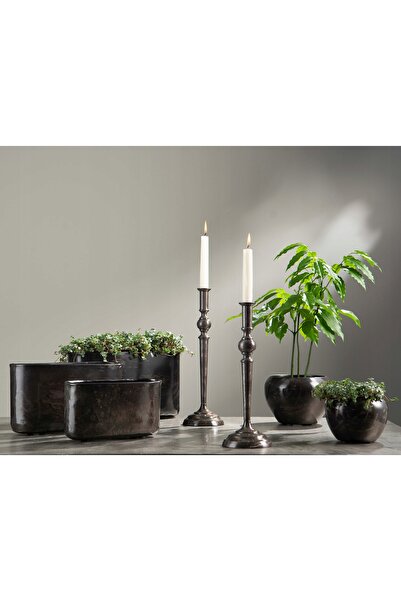 NO BRAND Sfeșnic Candelabru din onix negru înalt 38cm