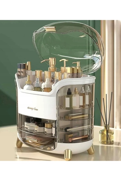 ECARLA ORGANIZATOR ROTATIV PENTRU PERII DE COSMETICE ȘI MACHIAJ, cu împletitu...