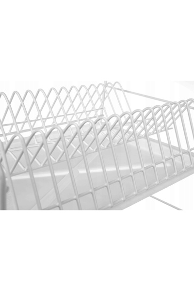 MetPol Suport de uscare vase cu 2 niveluri, 40CM, alb, cu tavă