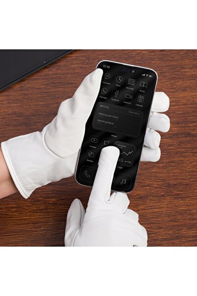 Beltimore Mănuși de piele pentru femei, cu fleece polar, Bear TOUCHSCREEN, cl...