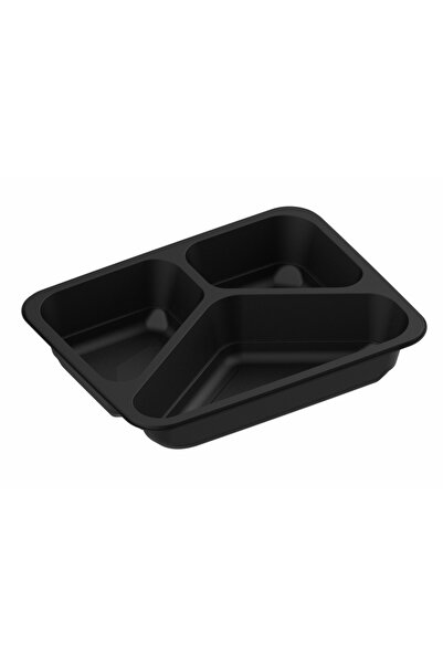 Guillin Cutii de prânz negre pentru sigilare, 3 compartimente, 227x178x45mm, ...