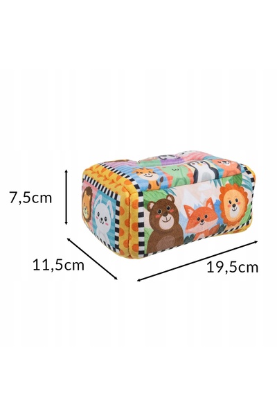 KRUZZEL Cutie de sortare pentru șervețele, de pluș, senzorială Montessori, pe...