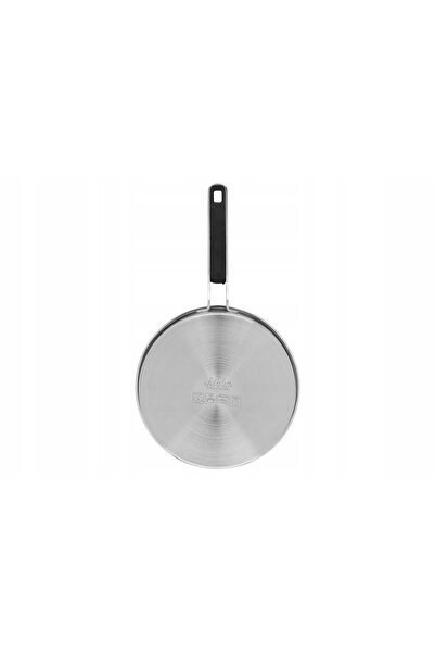 NO BRAND Tigaie adâncă din inox, tip rondel lat, cu capac și mâner, Ø 25 cm
