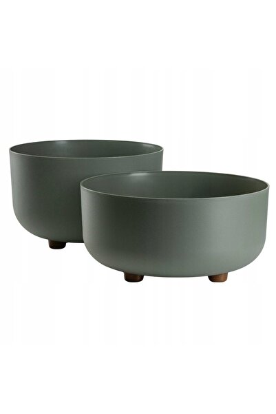 HowHomely SET DE GHIVECE ROTUNDE CU PICIOARE – ghivece verzi din plastic pent...