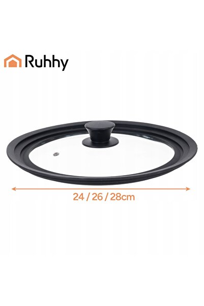 Ruhhy Capac universal din silicon 3-în-1 pentru oale și tigăi 24 26 28 cm