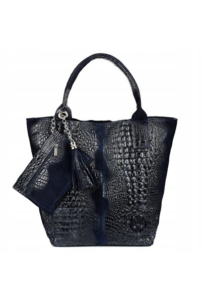 Vera Pelle Geantă shopper de damă din piele, mare, cu fermoar, format A4, cu ...