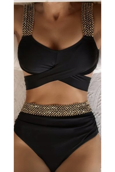 NO BRAND Costum de baie din două piese, bikini cu talie înaltă, XL