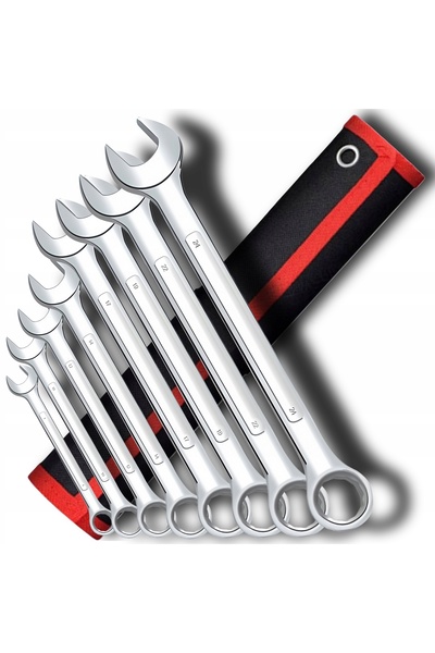 Retoo Set de chei fixe cu cap plat de 8-24MM, 8 piese + cutie