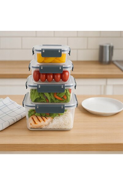 Orion RECIPIENTE PENTRU ALIMENTE CU CAPAC ETANȘ LUNCHBOX, SET DE 4 BUCĂȚI