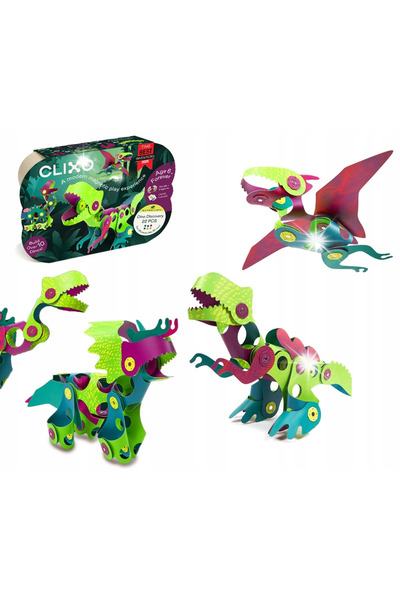 Clixo 22el Blocuri magnetice spațiale pentru construcția de modele 3D cu Dino...