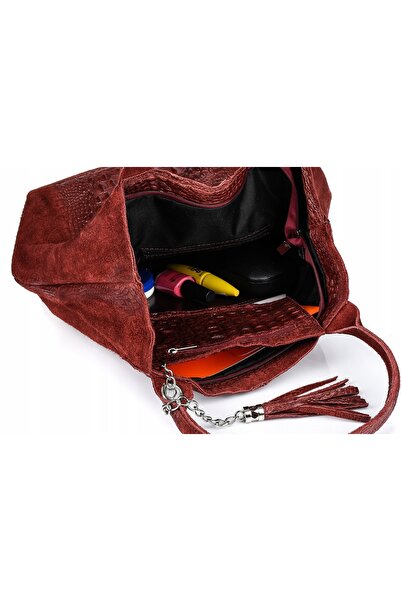 Vera Pelle Geantă shopper de damă din piele, mare, cu fermoar, format A4, cu ...